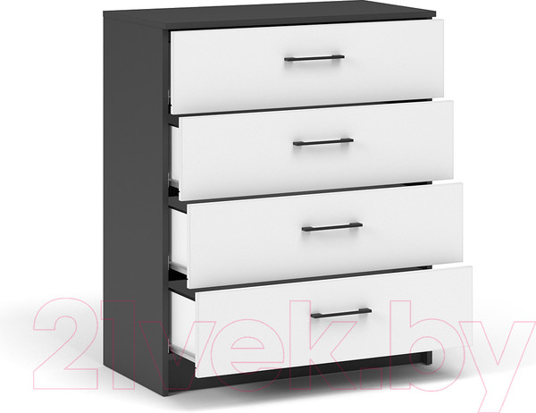 Изображение товара Комод Империал Чикаго 4 ящика (антрацит/белый)