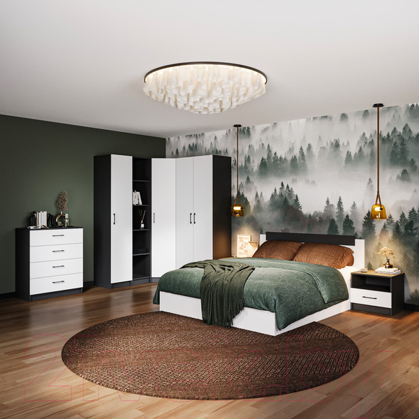 Изображение товара Комод Империал Чикаго 4 ящика (антрацит/белый)