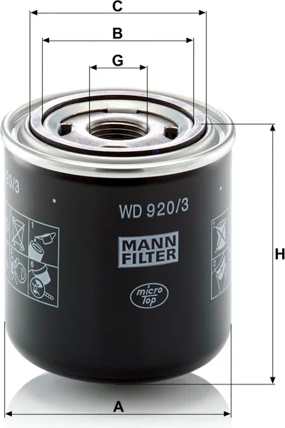 Изображение товара Масляный фильтр Mann-Filter WD920/3