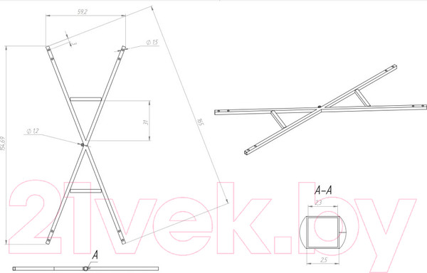 Изображение товара Каркас Eurolux 160x70 / Е5016070029