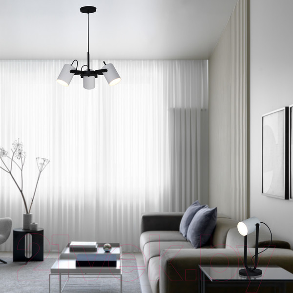 Изображение товара Люстра Элетех Гамма 231 НСБ 01-3x60-178 Е27 / 1005405348 (черный/белый муар)