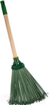 Изображение товара Метла универсальная No Brand Пластиковая с деревянной ручкой 68075 (240х660мм)