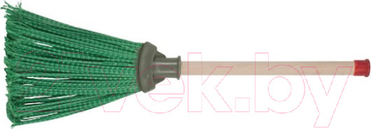 Изображение товара Метла универсальная No Brand Пластиковая с деревянной ручкой 68075 (240х660мм)