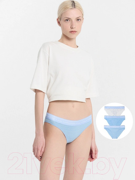 Изображение товара Комплект женских трусов Mark Formelle 412298-3 (р.98, полоска на голубом)