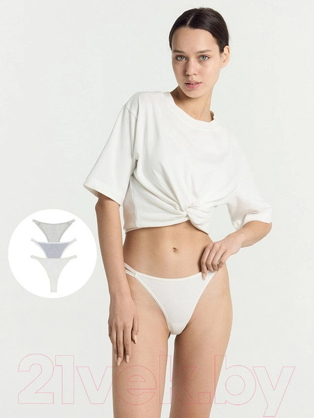 Изображение товара Комплект женских трусов Mark Formelle 412576-3 (р.102, серая гусиная лапка)