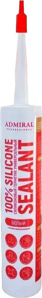 Изображение товара Герметик силиконовый Admiral Универсальный с противогрибковой добавкой / PKGG-5 (280мл, белый)
