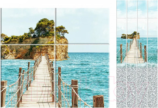 Изображение товара Панель ПВХ КронаПласт Unique Океан Мост (2700x250x8мм)