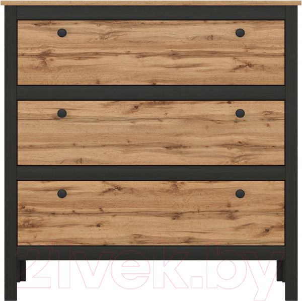 Изображение товара Комод Black Red White Loft KOM3S/90 (дуб вотан/черный)
