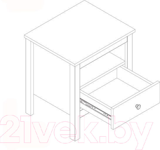 Изображение товара Прикроватная тумба Black Red White Loft KOM1S (дуб вотан/черный)