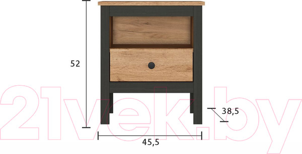 Изображение товара Прикроватная тумба Black Red White Loft KOM1S (дуб вотан/черный)