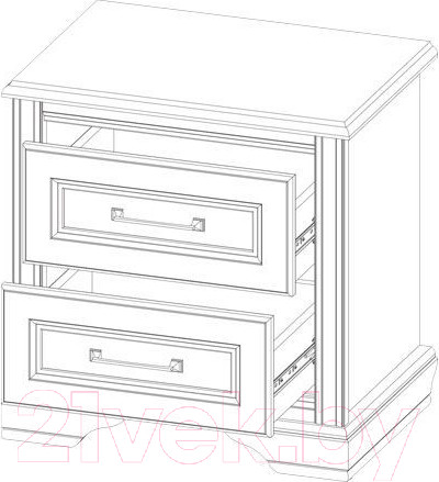 Изображение товара Прикроватная тумба Black Red White Stylius B169-KOM2S (лиственница сибирская)