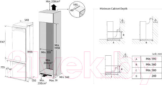 Изображение товара Встраиваемый холодильник Samsung BRB30703EWW