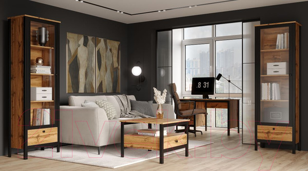 Изображение товара Журнальный столик Black Red White Loft LAW (дуб вотан/черный)