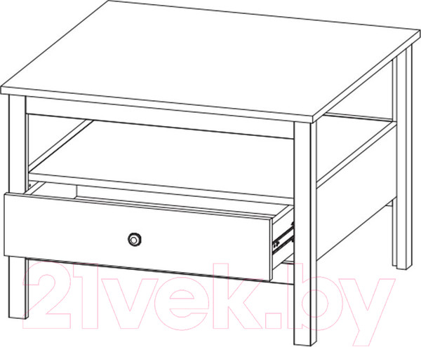 Изображение товара Журнальный столик Black Red White Loft LAW (дуб вотан/черный)