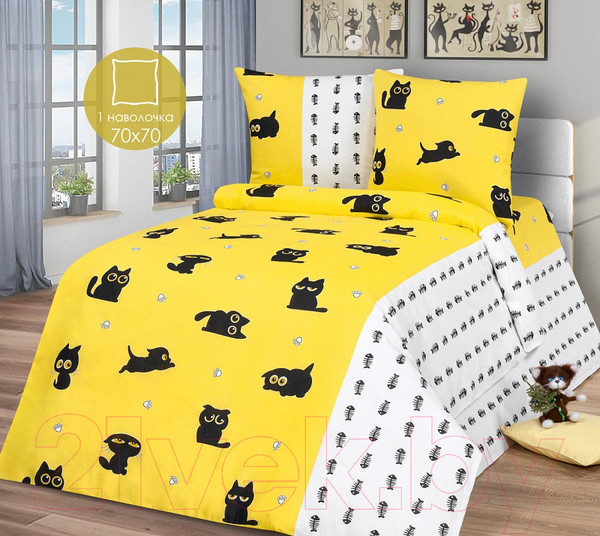 Изображение товара Комплект постельного белья Milanika Томас 1.5сп подростковый с наволочкой 70x70 (бязь)