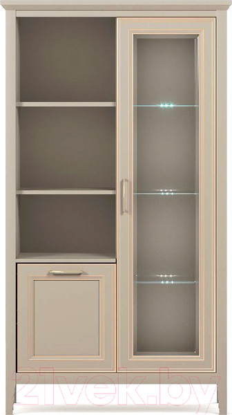 Изображение товара Шкаф с витриной Black Red White Classic REG1W1D с подсветкой (глиняный серый)