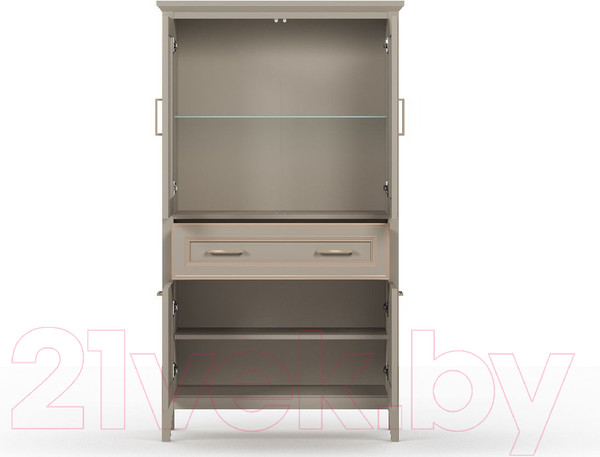 Изображение товара Шкаф с витриной Black Red White Classic REG2W2D1S/170 (глиняный серый)