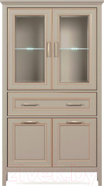 Изображение товара Шкаф с витриной Black Red White Classic REG2W2D1S/170 с подсветкой (глиняный серый)