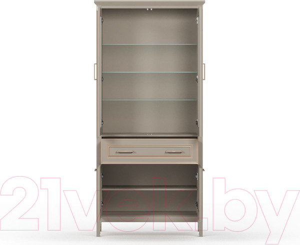 Изображение товара Шкаф с витриной Black Red White Classic REG2W2D1S (глиняный серый)