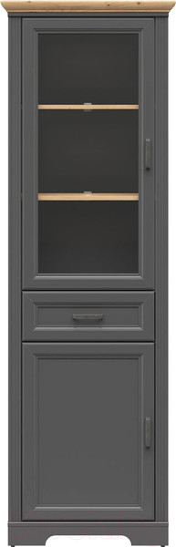 Изображение товара Шкаф с витриной Black Red White Jasmin REG1W1D1S (графит/дуб артизан)