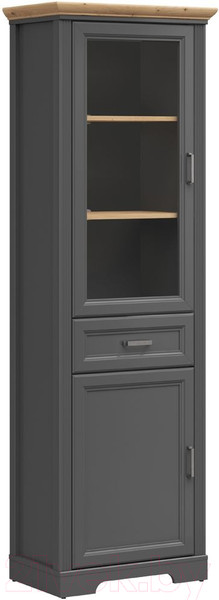 Изображение товара Шкаф с витриной Black Red White Jasmin REG1W1D1S (графит/дуб артизан)