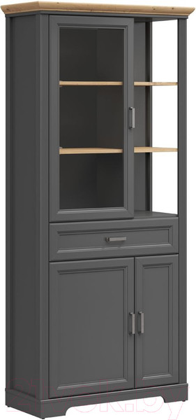 Изображение товара Шкаф с витриной Black Red White Jasmin REG1W2D1S (графит/дуб артизан)