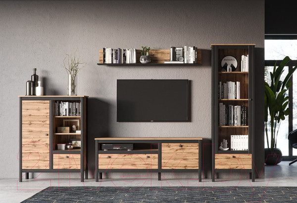 Изображение товара Тумба Black Red White Loft REG1D1S/90 (дуб вотан/черный)