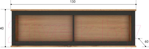 Изображение товара Полка-ячейка Black Red White Loft SFW/130 (дуб вотан/черный)