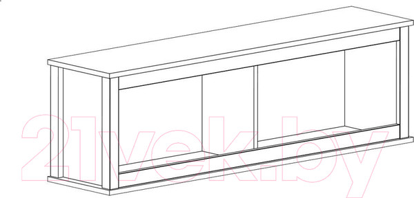 Изображение товара Полка-ячейка Black Red White Loft SFW/130 (дуб вотан/черный)