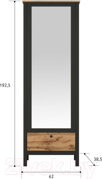 Изображение товара Шкаф Black Red White Loft SZF1W1S/60 (дуб вотан/черный)
