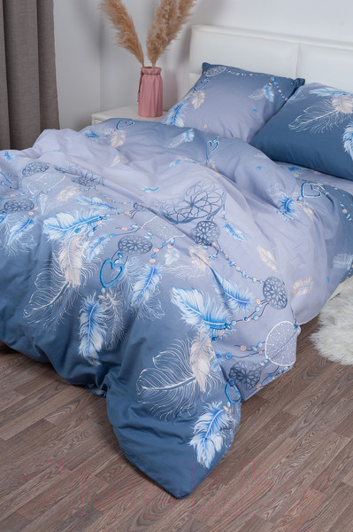 Изображение товара Комплект постельного белья Milanika Ловец снов евро (бязь)