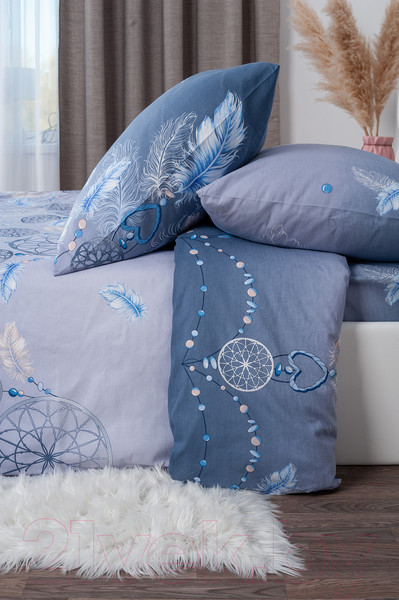 Изображение товара Комплект постельного белья Milanika Ловец снов евро (бязь)