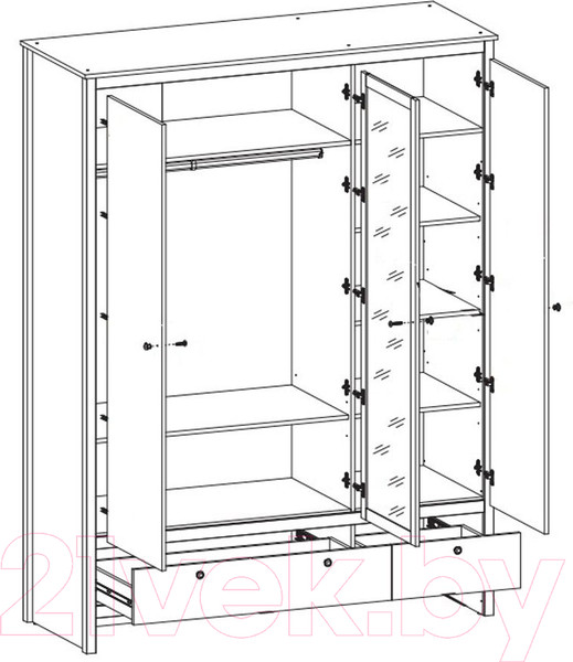 Изображение товара Шкаф Black Red White Loft SZF3D2S (дуб вотан/черный)