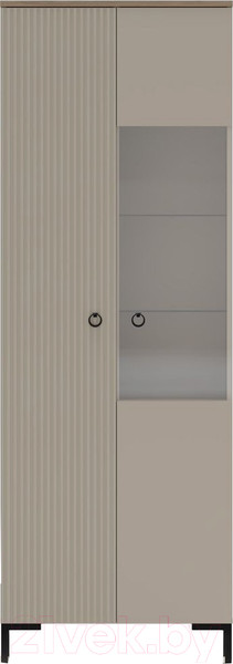 Изображение товара Шкаф с витриной Black Red White Domenica REG1D1W (глиняный серый/дуб сильвержек ореховый)