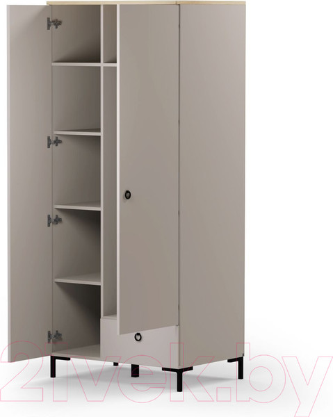 Изображение товара Шкаф Black Red White Domenica SZF2D1S (глиняный серый/дуб сильвержек ореховый)