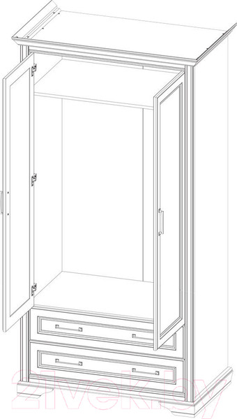 Изображение товара Шкаф Black Red White Stylius B169-SZF2D2S (лиственница сибирская)