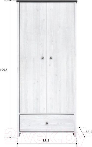 Изображение товара Шкаф Black Red White Порто SZF2D1S (джанни/сосна ларико)