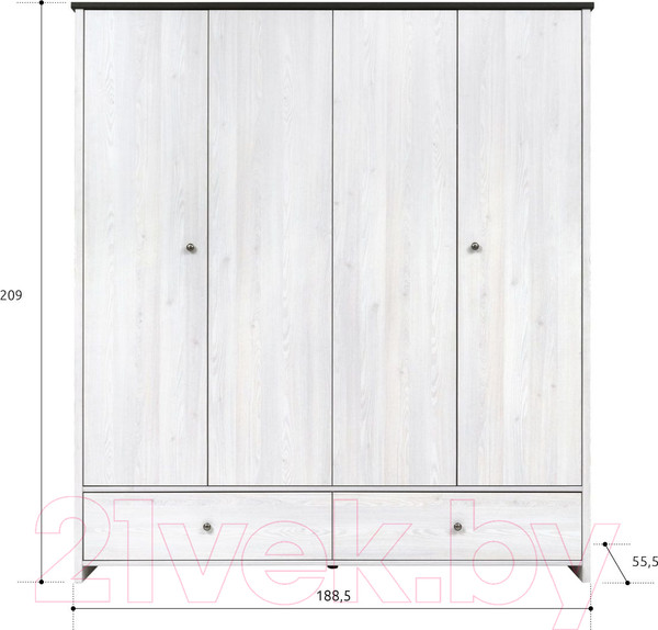 Изображение товара Шкаф Black Red White Порто SZF4D2S (джанни/сосна ларико)