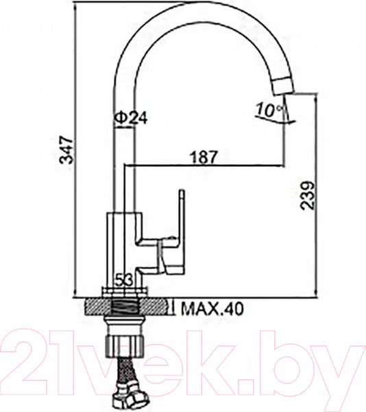 Изображение товара Смеситель Wisent WG4033B-2 (черный)
