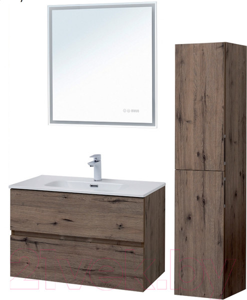 Изображение товара Тумба под умывальник Aquanet Алвита New 90 / 334187 (дуб веллингтон табак)