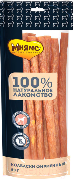 Изображение товара Лакомство для собак Мнямс Колбаски фирменные / 170517 (80г)