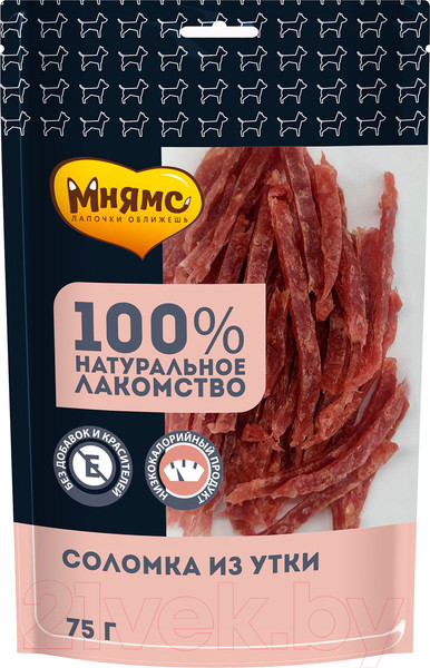 Изображение товара Лакомство для собак Мнямс Соломка из утки / 170562 (75г)