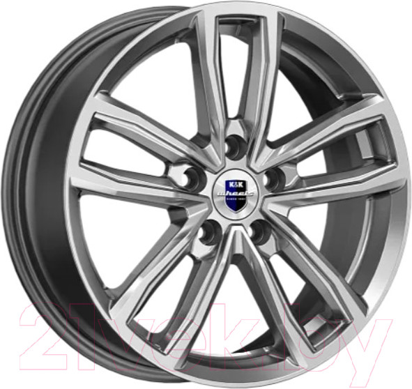 Литой диск K&K Каланг 17x6.5" 5x114.3мм DIA 67.1мм ET 45мм Дарк платинум — фото 3