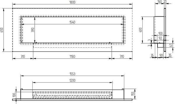 Изображение товара Биокамин Zefire Elliot horizontal 1800