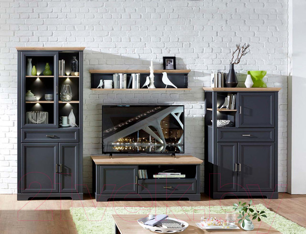 Изображение товара Полка Black Red White Jasmin POL (графит/дуб артизан)