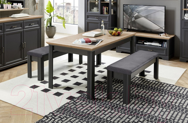 Изображение товара Обеденный стол Black Red White Jasmin STO (графит/дуб артизан)