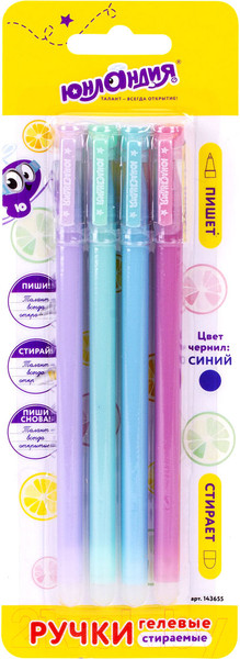 Изображение товара Набор гелевых ручек Юнландия Лимонад / 143655 (4шт)