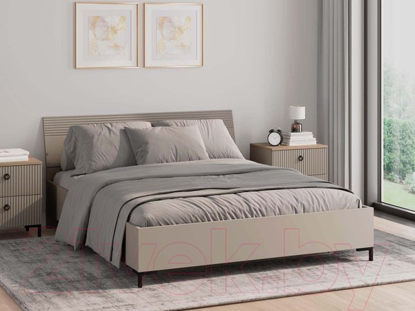 Изображение товара Двуспальная кровать Black Red White Domenica LOZ160x200 с подъемным механизмом (глиняный серый)
