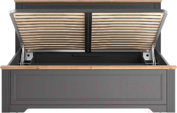 Изображение товара Двуспальная кровать Black Red White Jasmin LOZ160x200 с подъемным механизмом (графит/дуб артизан)