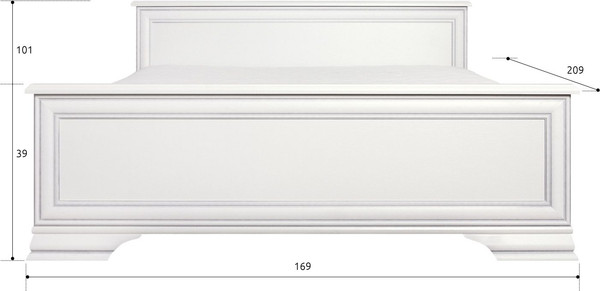 Изображение товара Двуспальная кровать Black Red White Kentaki S320-LOZ160x200 с подъемным механизмом (белый)